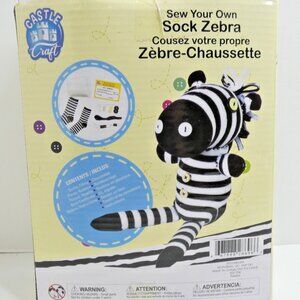 Sock Zebra DIY Kit Sew & Stuff / Stuffed Animal Contents Included